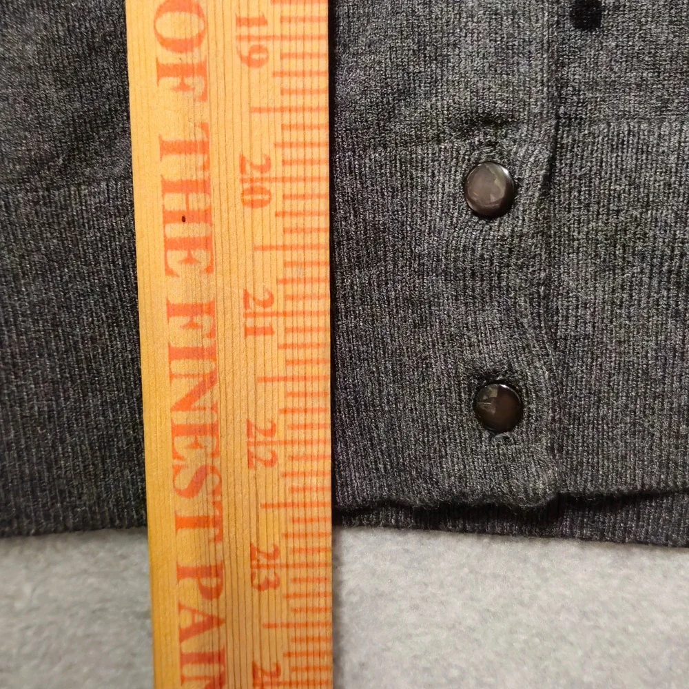 Cable & Gauge Womens XXL Charcoal‎ Grey Polka Dot Button Front Cardigan Sweater